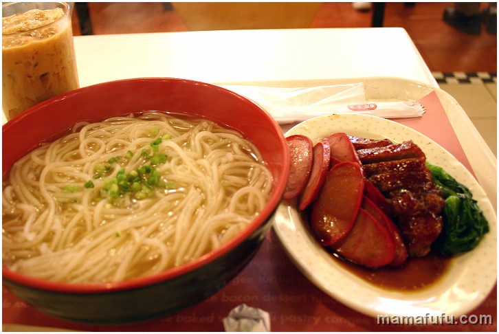 red sausage and roast pork.JPG - cafe de coral 大家樂, hong kong, china